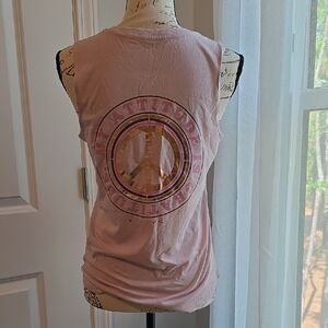Spiritual Gangster Pink Peace Sign Muscle Tee